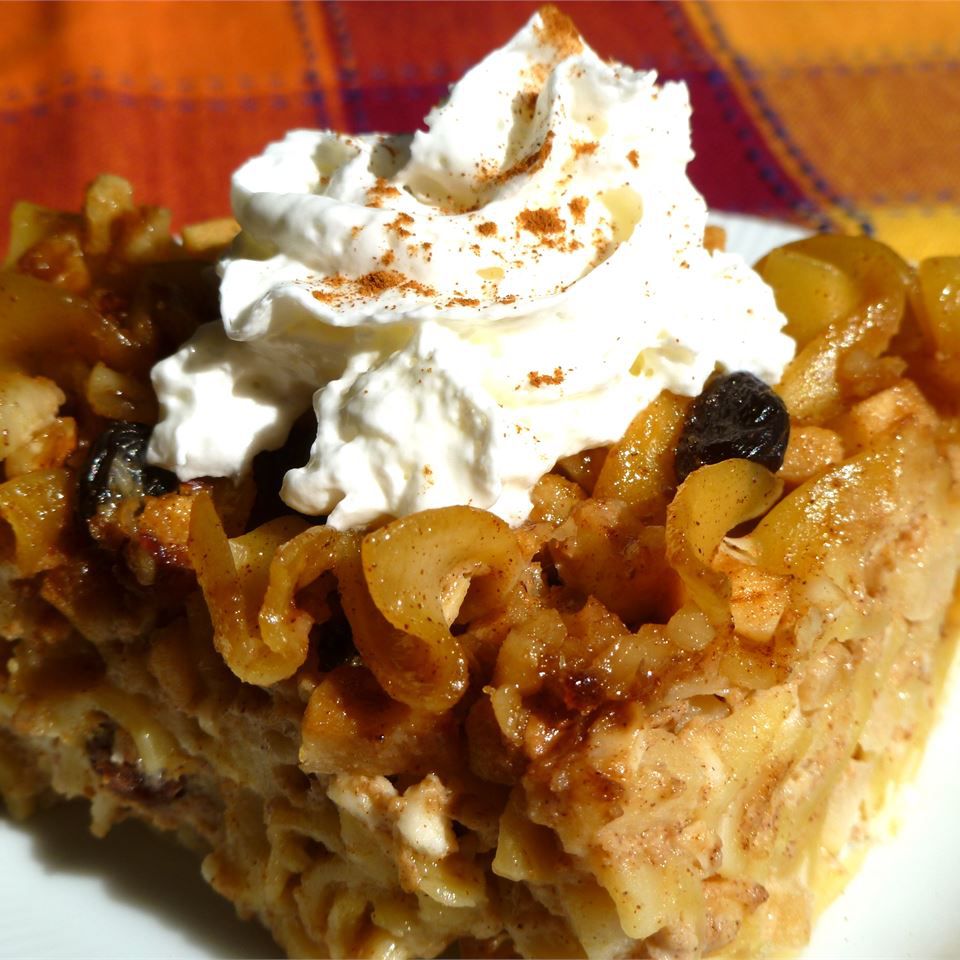 Microwave Apple Noodle Pudding