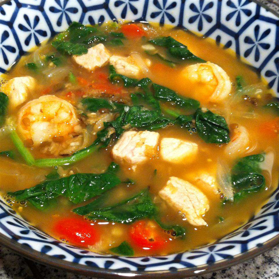 Mung Bean Soup with Pork and Prawns