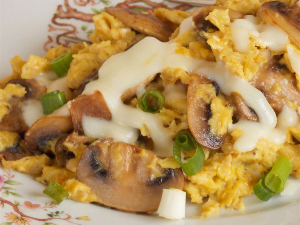 Mushroom and Onion Scrambled Eggs
