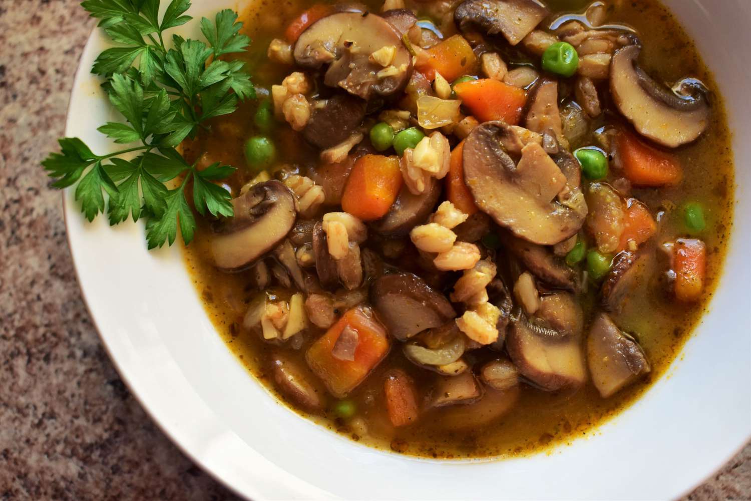 Mushroom Farro Soup