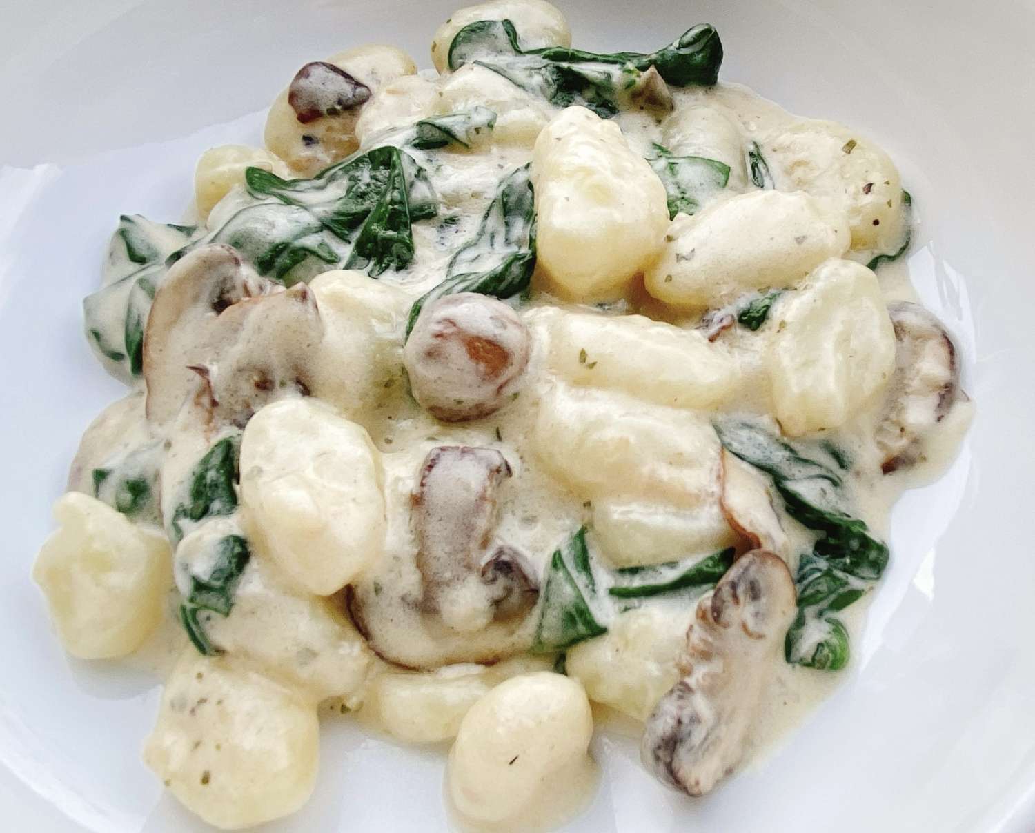 Mushroom Spinach Gnocchi with Boursin Sauce