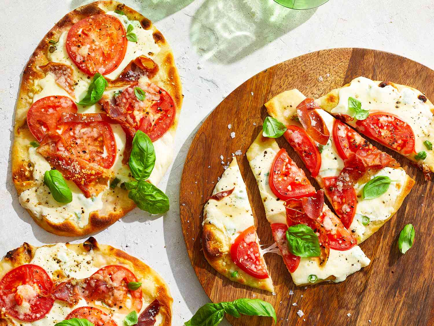 Naan Margherita Pizza with Prosciutto