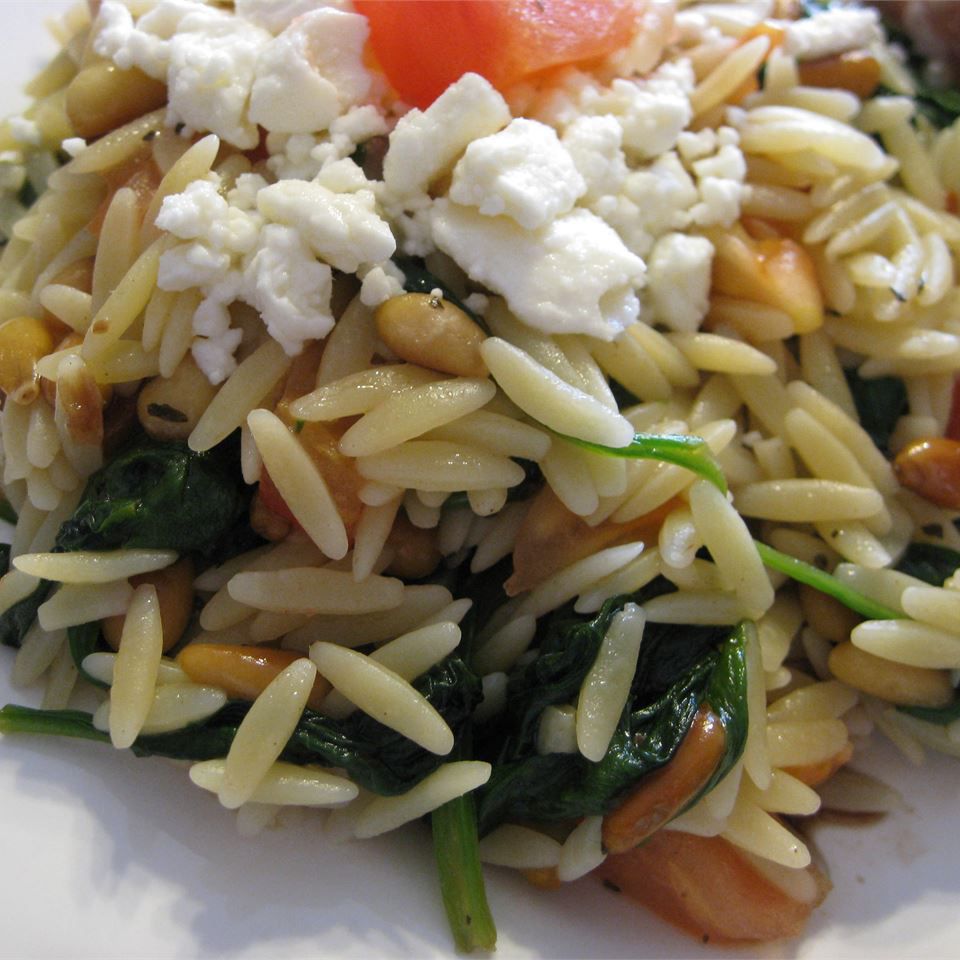 Orzo with Spinach and Pine Nuts