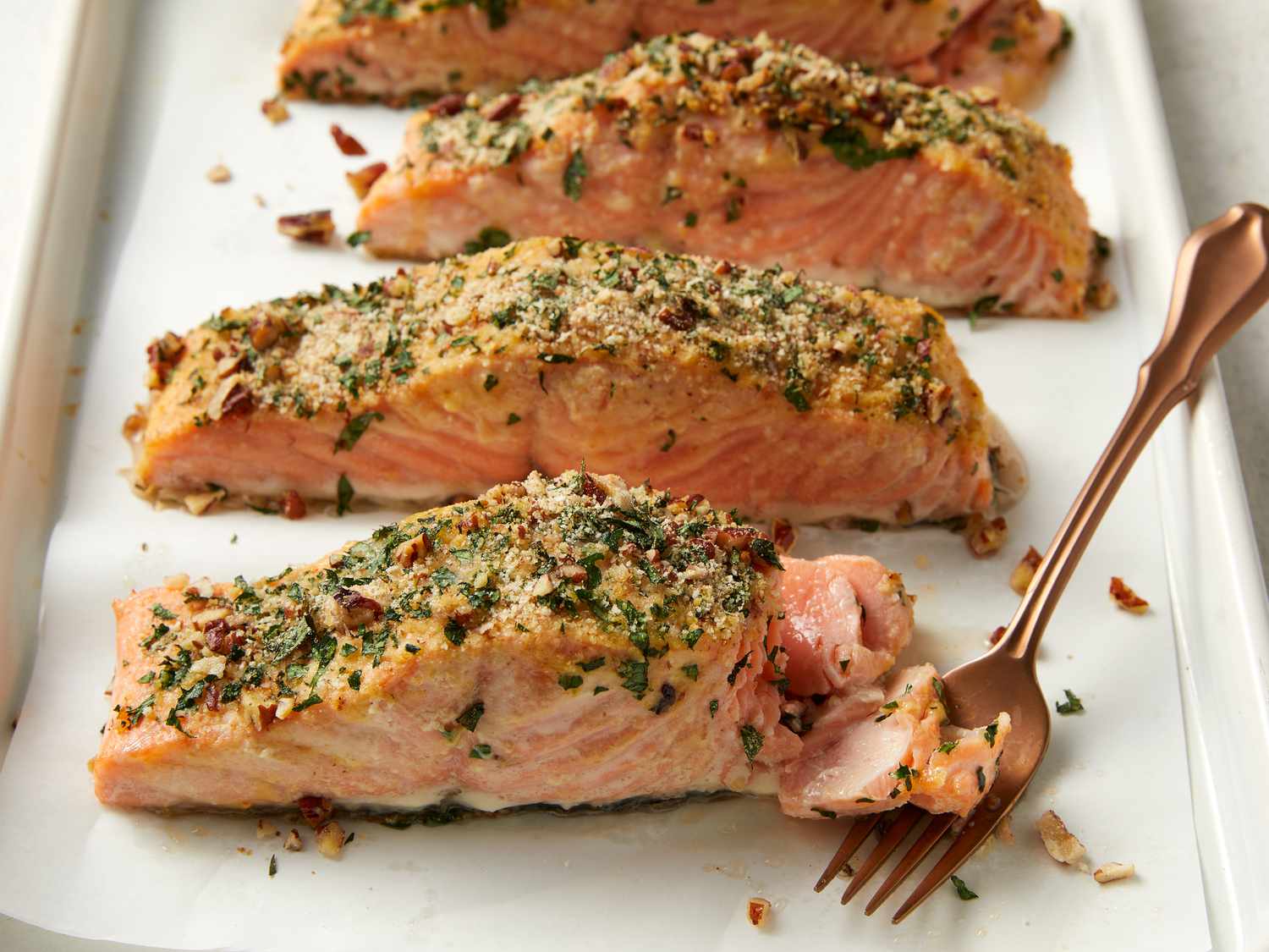 Oven-Baked Dijon Salmon with Honey and Crunchy Breadcrumbs