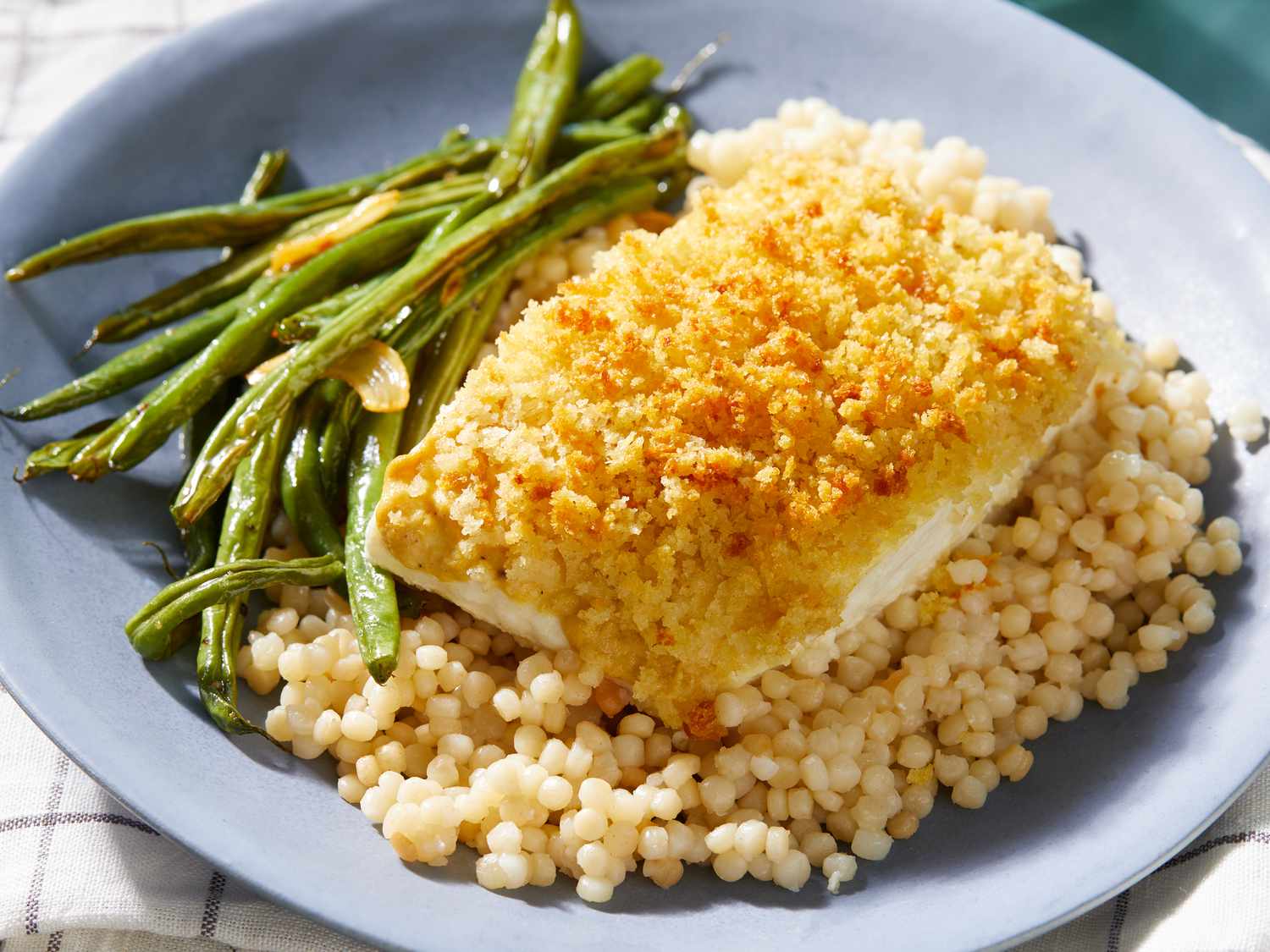 Oven-Baked Halibut with Dijon, Lemon, and Crispy Panko