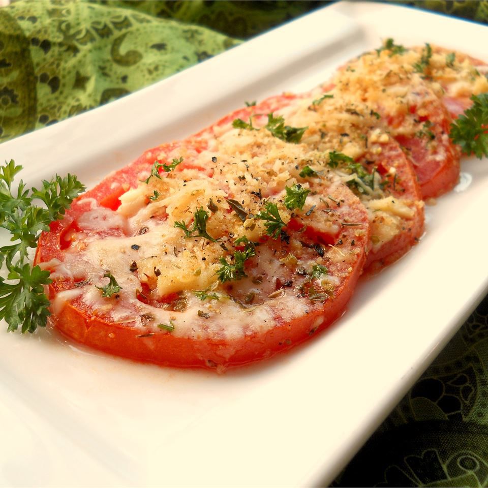 Oven-Baked Tomatoes with Oregano and Romano Cheese