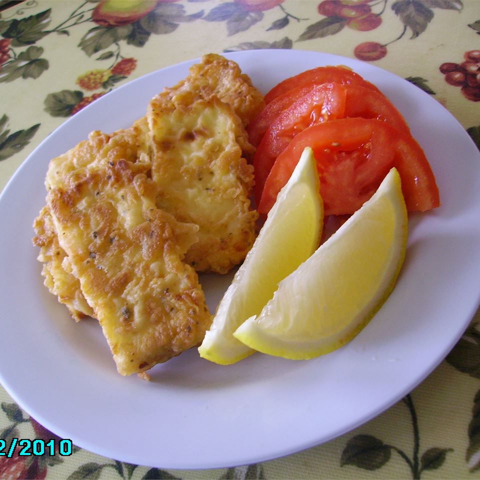 Pan-Fried Feta with Tomatoes