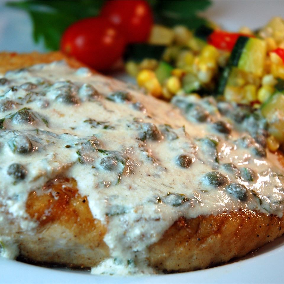 Pan-Seared Halibut with Herb Sauce