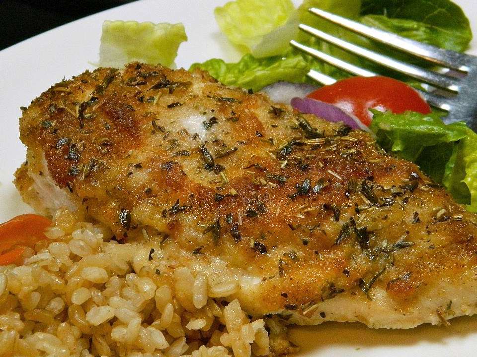 Parmesan Chicken with Mayo and Bread Crumbs