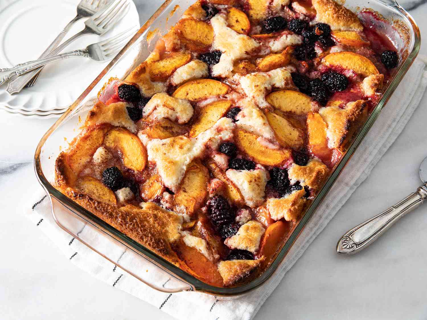 Peach and Blackberry Crumble
