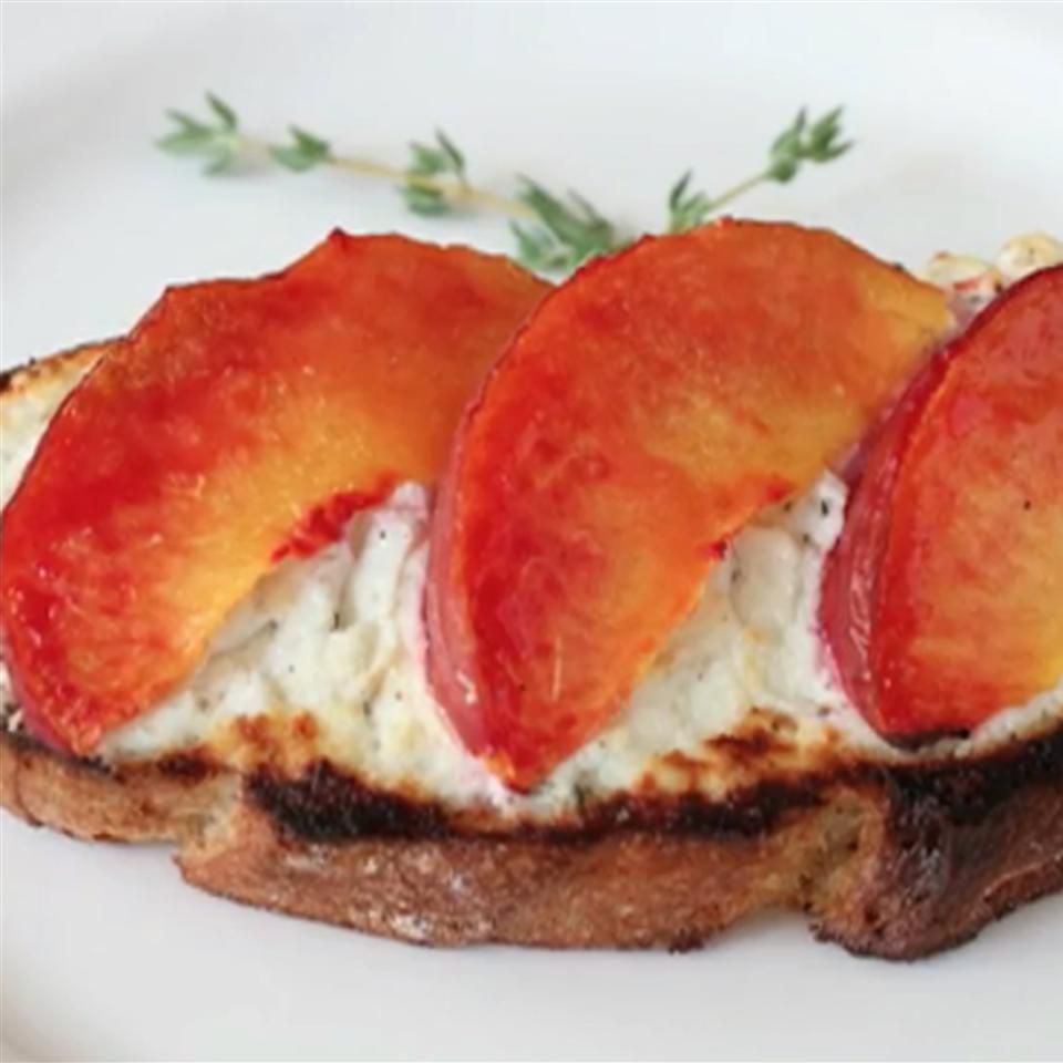 Peach and Goat Cheese Toast