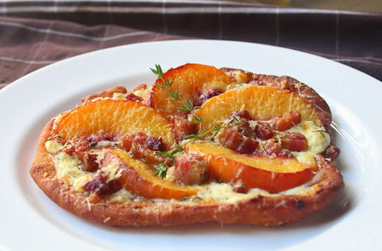 Peach and Pancetta Flatbread