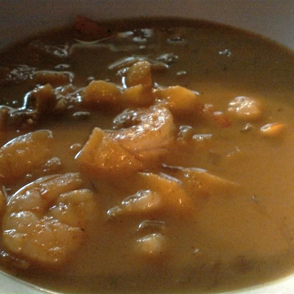 Peach Curry Shrimp Soup