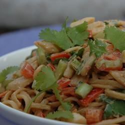 Peanut Ginger Chicken Noodle Salad