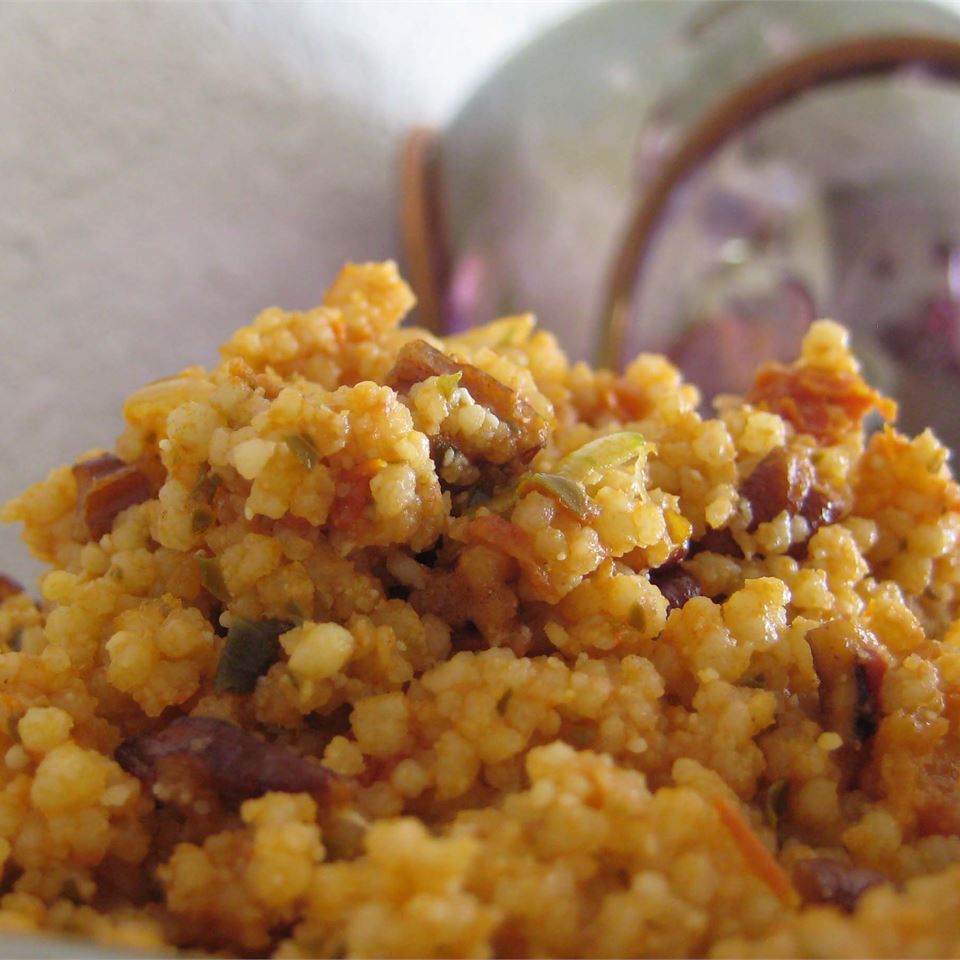 Pecan Couscous with Mushrooms and Sun-Dried Tomatoes