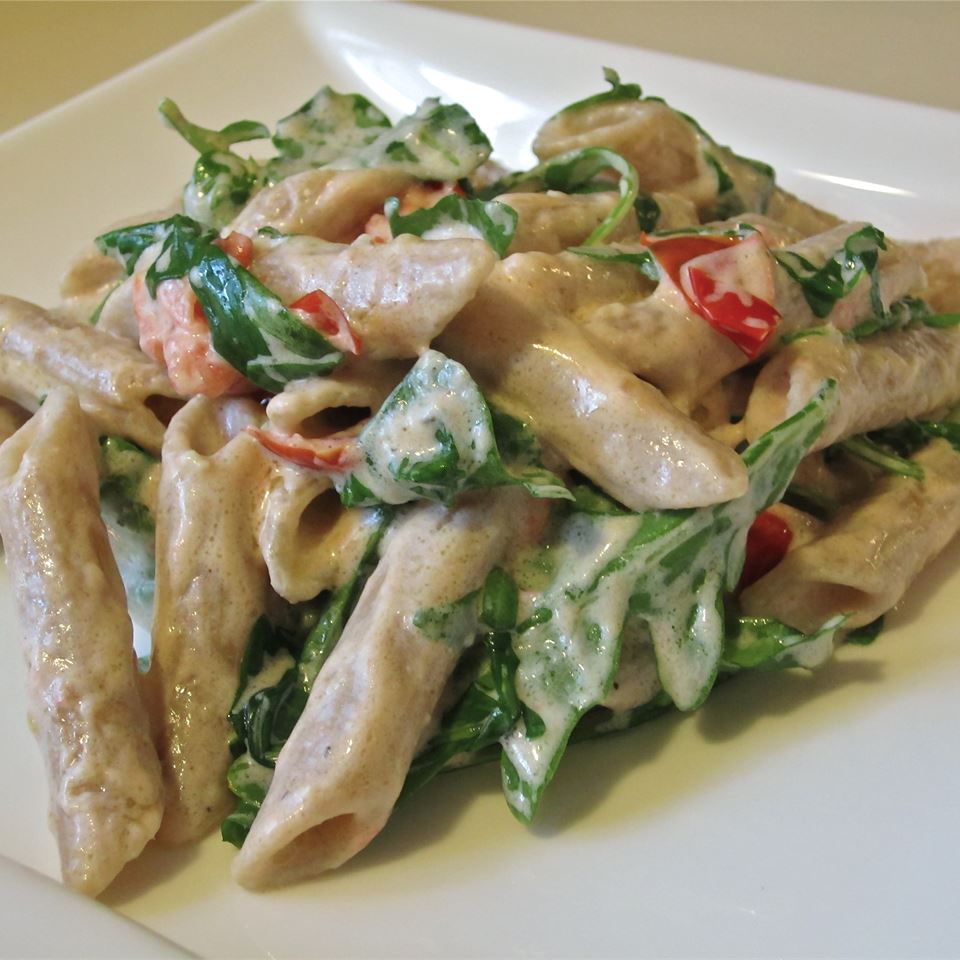 Penne with Goat Cheese and Arugula