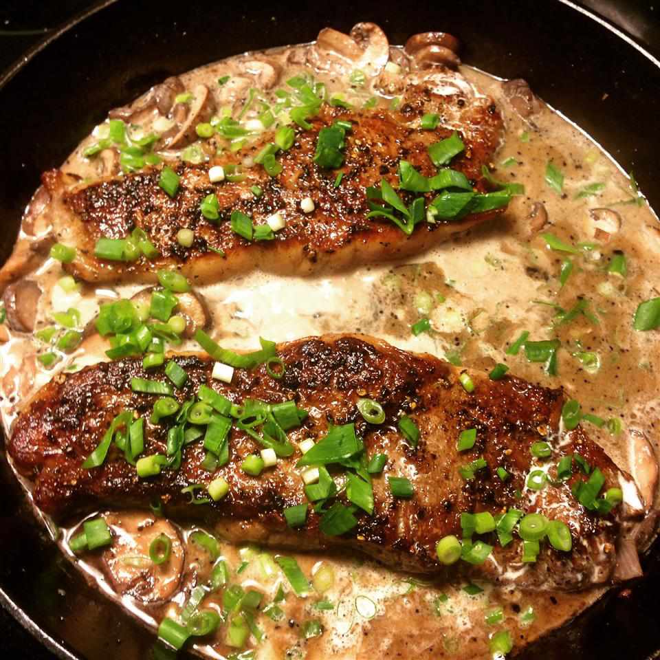 Peppercorn Steak with Brandy Sauce