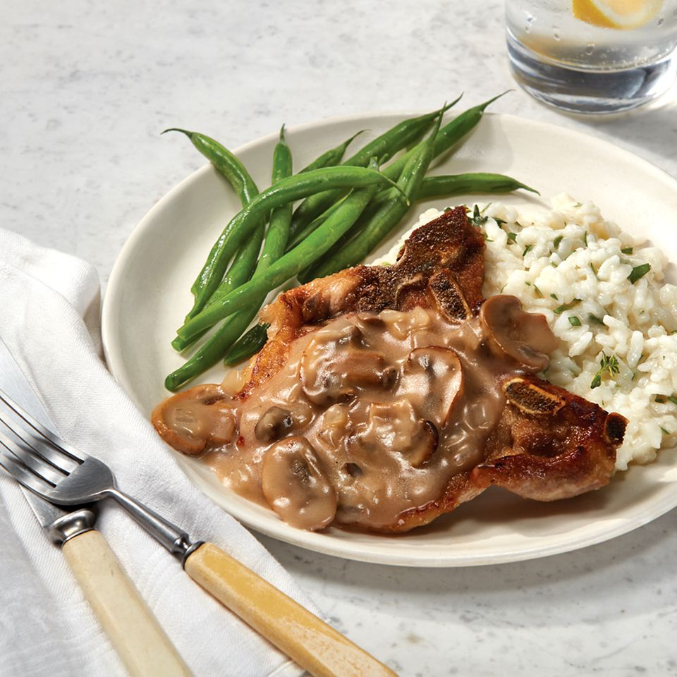 Pork Chops in Mushroom Wine Sauce