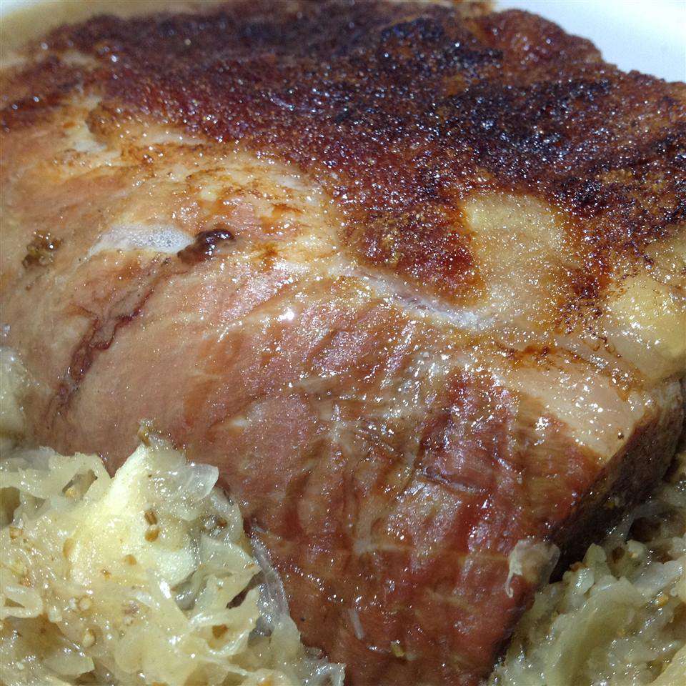 Pork Loin with Apples and Sauerkraut