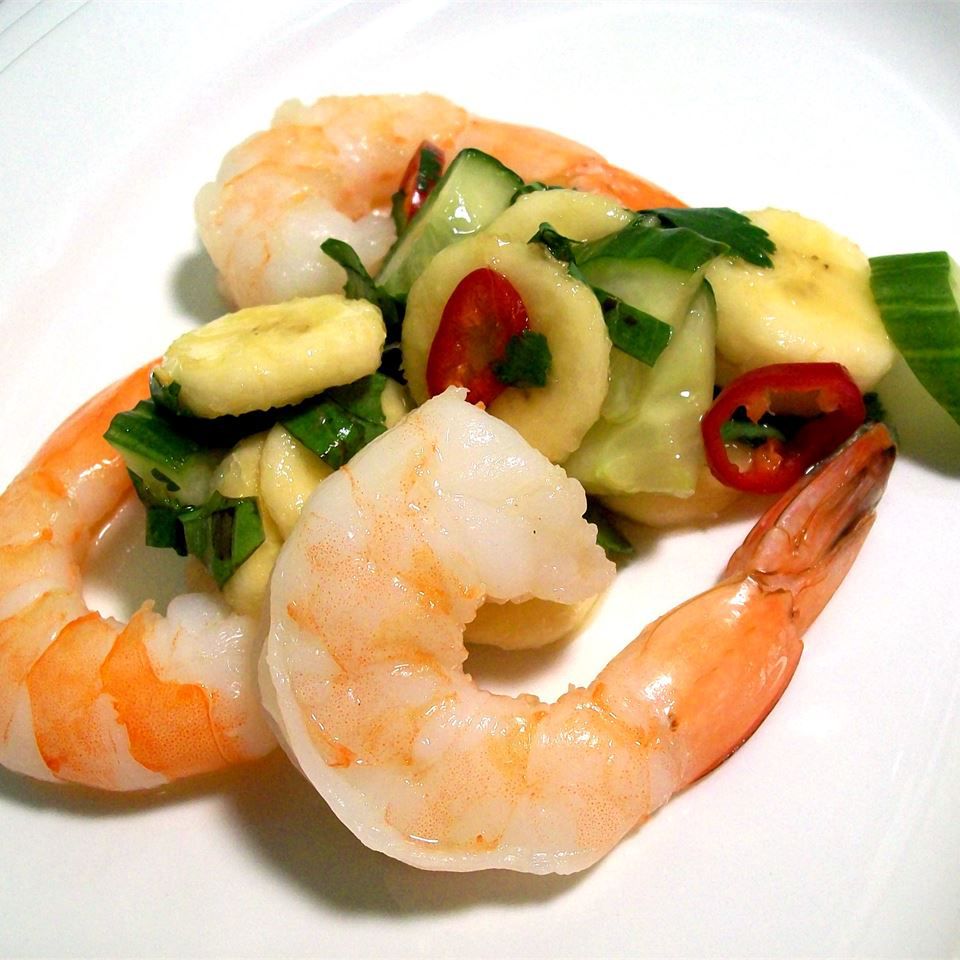 Prawns with Banana Salsa