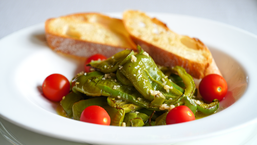 Algerian Roasted Bell Pepper Salad with Garlic and Baguette