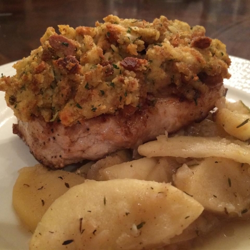 Apple Pork Chops with Savory Stuffing