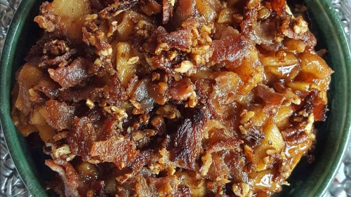 Baked Brie with Maple Apples and Spiced Praline Bacon