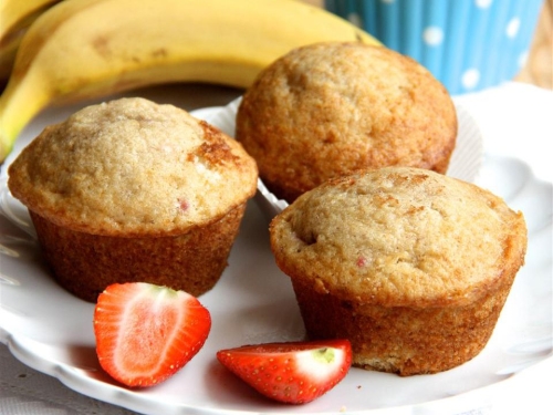 Banana and Strawberry Muffins