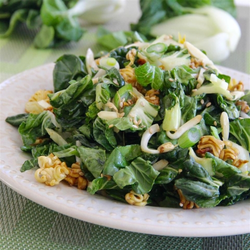 Bok Choy Ramen Salad with Soy Dressing