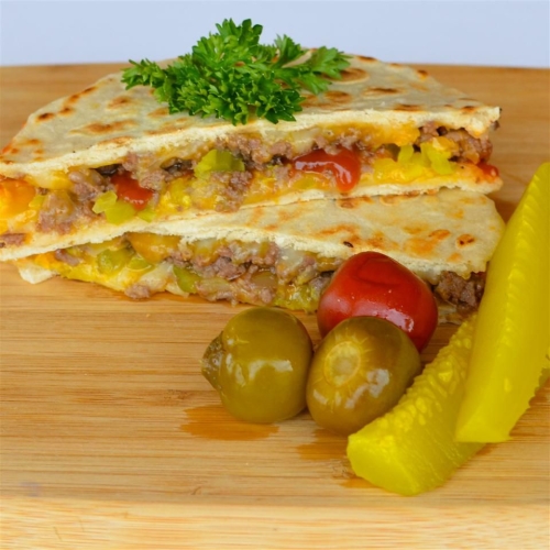 Cheeseburger Quesadilla Wrap