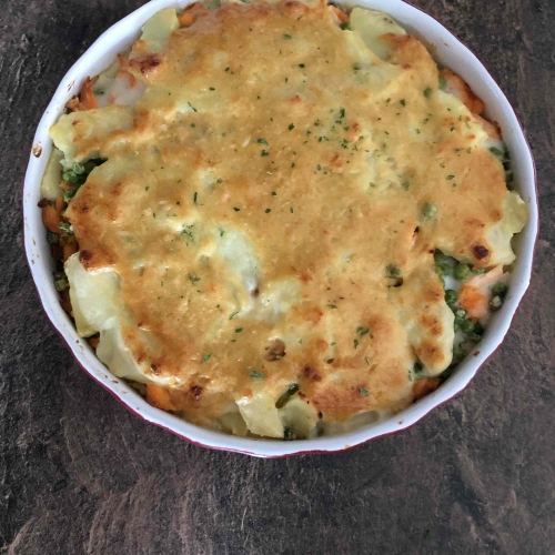 Cheesy Salmon Potato Casserole