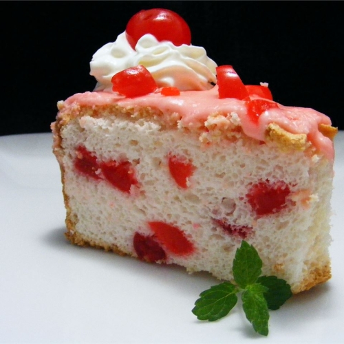 Cherry-Infused Angel Food Cake