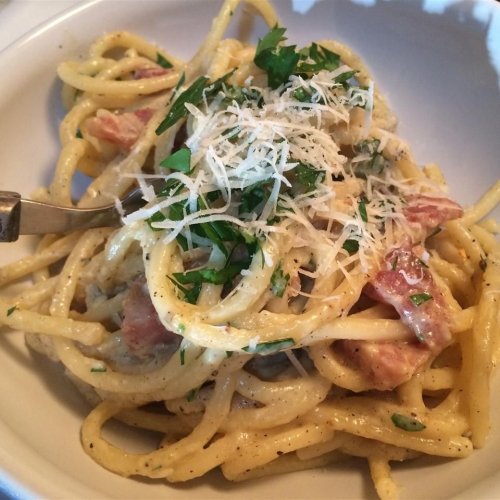 Creamy Spaghetti alla Carbonara by Chef John