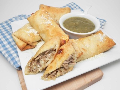 Crispy Air Fryer Chile Verde Burritos