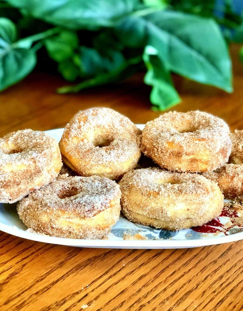 Crispy Air Fryer Cinnamon-Sugar Doughnuts