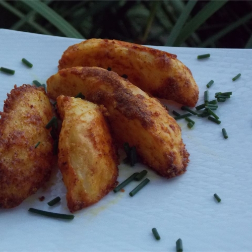 Crispy Curried Potato Wedges