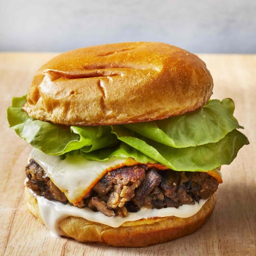 Crispy Mushroom Veggie Burger