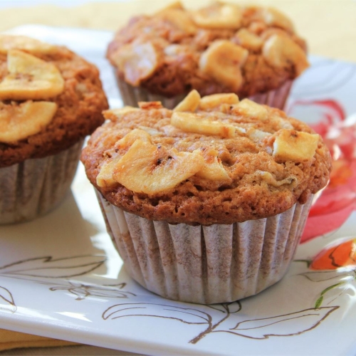 Crunchy Banana Muffins with Granola and Nuts