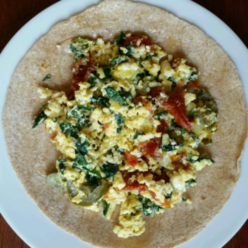 Feta Spinach Egg Wrap