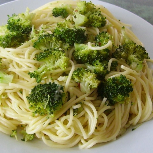 Garlic Broccoli Angel Hair Pasta
