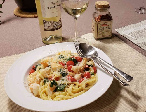 Garlic Shrimp Linguini