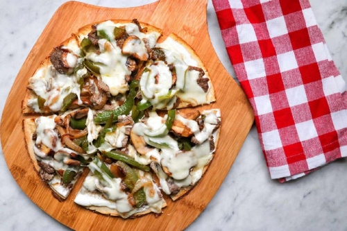 Keto Philly Cheesesteak Flatbread