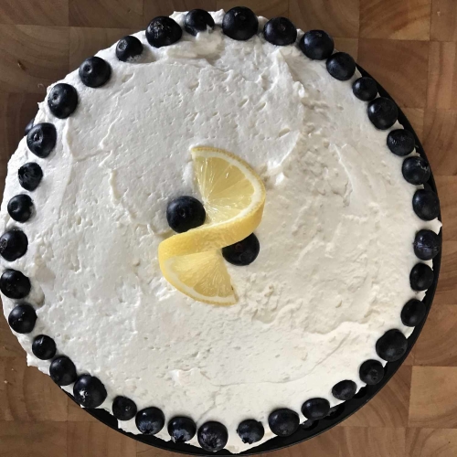 Lemon Blueberry Cake with Cream Cheese Frosting