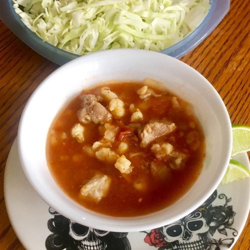 Mexican Red Pozole with Pork and Hominy