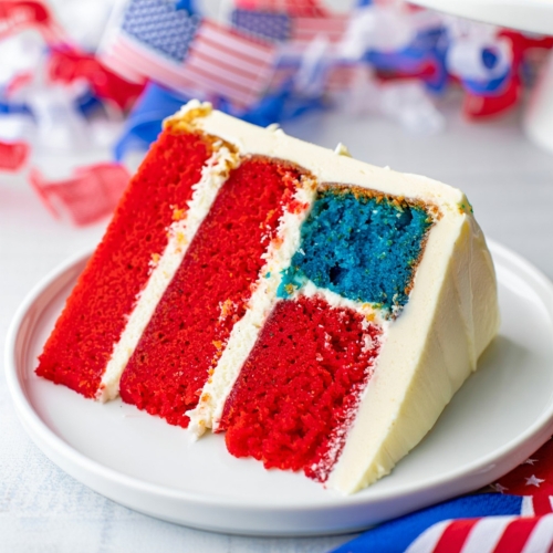 Patriotic American Flag Cake