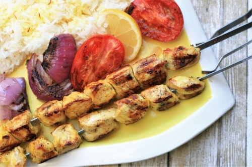 Persian Grilled Chicken Kabobs