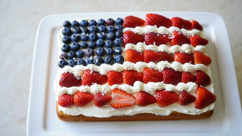 Red, White & Blue Berry Cake