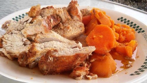Slow Cooker Brown Sugar Pork Loin with Sweet Potatoes