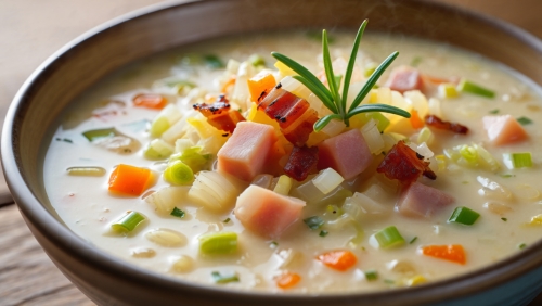 Smoky Ham and Bacon Chowder