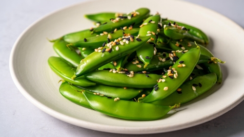 Soy-Sesame Asian Sugar Snap Pea Appetizer